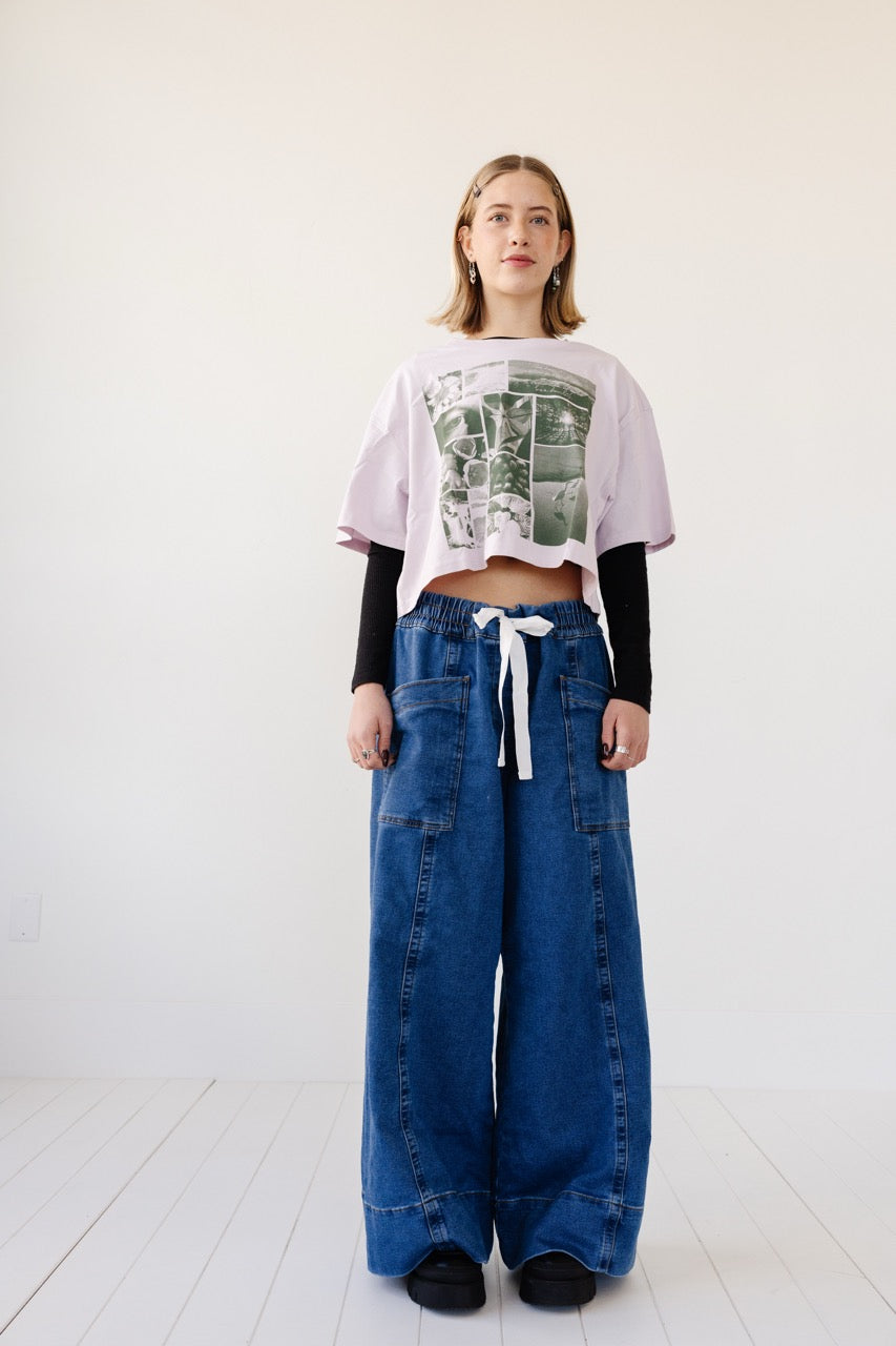 Notice Purple Crop Tee you-ay