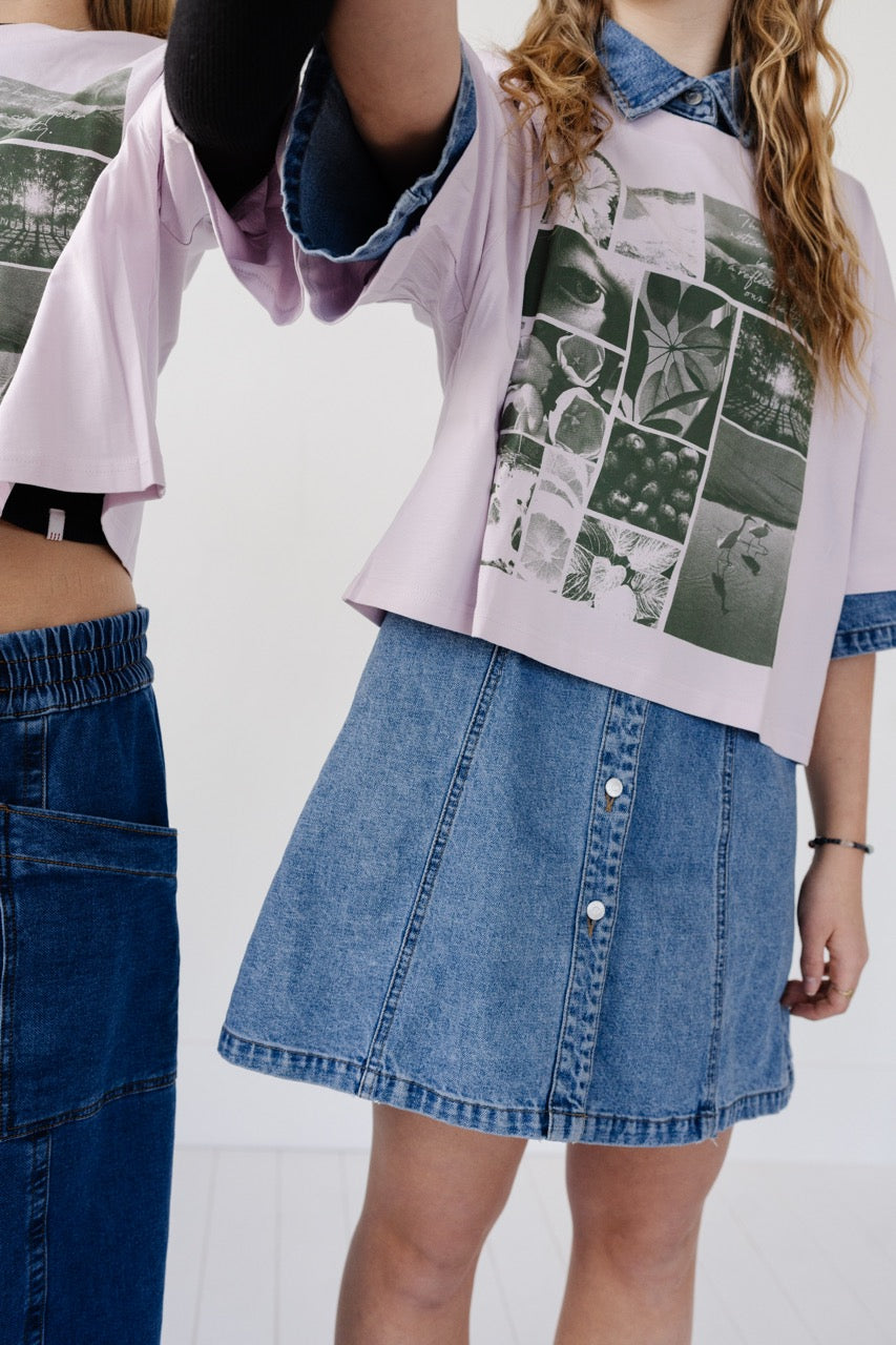 Notice Purple Crop Tee you-ay