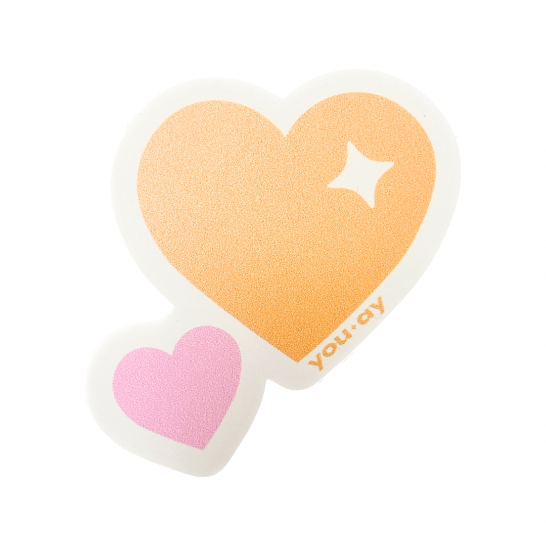 Double Heart Sticker you-ay