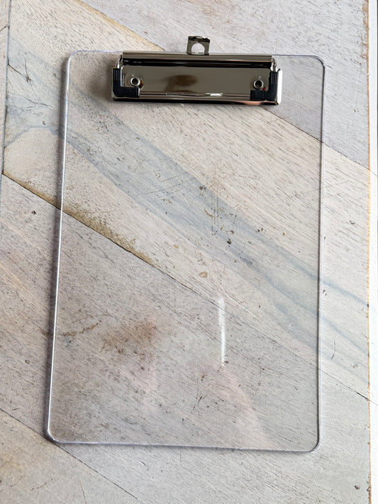 Acrylic clipboard for subscription cards